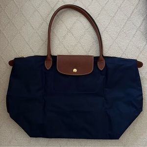 Longchamp Le Pliage Original Large Nylon Shoulder Bag in Navy